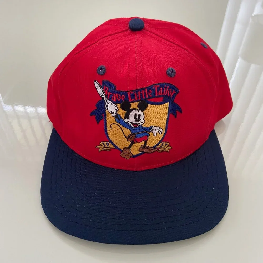 Vintage Disney Store Mickey Mouse Brave Little Tailor Snap Back Adult Hat Cap - Picture 1 of 8